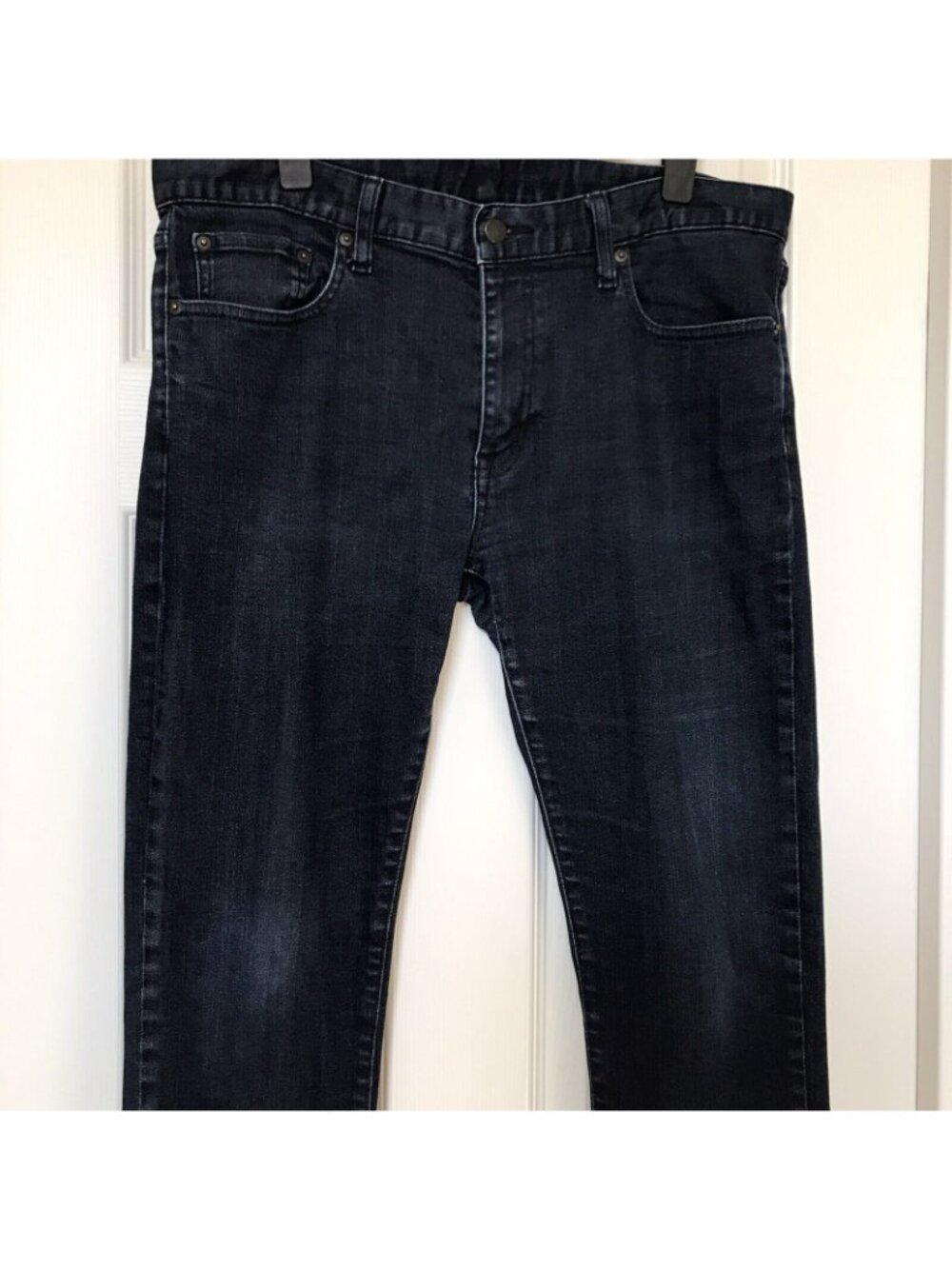 UJ Uniqlo Slim Straight Leg Jeans Womens Dark Wash Blue Stretch W28” L32" - Picture 2 of 8